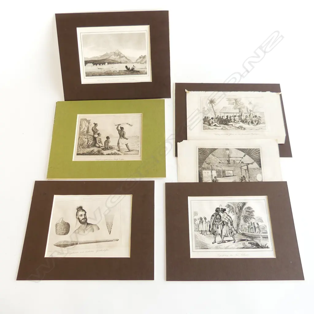 Seven antique French engravings; Polynesia etc, Image 1++